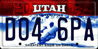 UT license plate D046PA