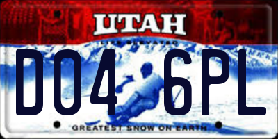 UT license plate D046PL