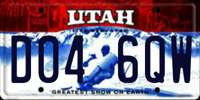 UT license plate D046QW