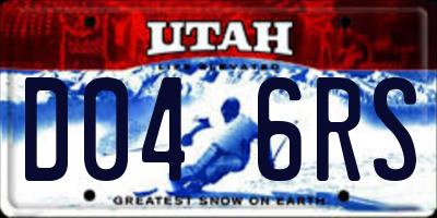 UT license plate D046RS