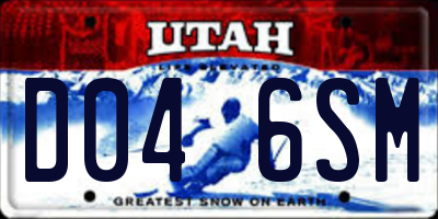 UT license plate D046SM