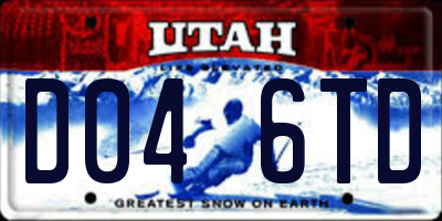 UT license plate D046TD