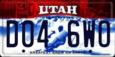 UT license plate D046WO