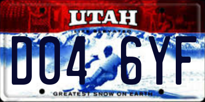 UT license plate D046YF