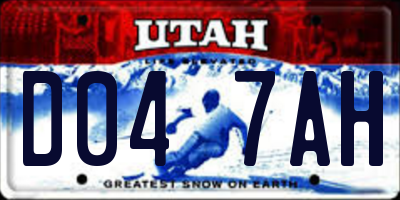 UT license plate D047AH