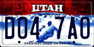 UT license plate D047AO