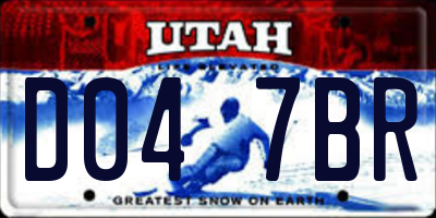 UT license plate D047BR