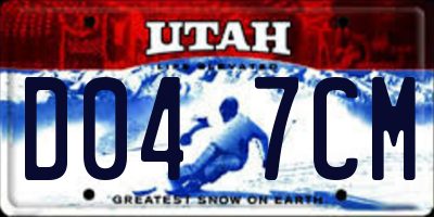 UT license plate D047CM