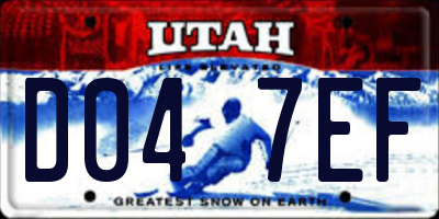 UT license plate D047EF
