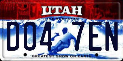 UT license plate D047EN