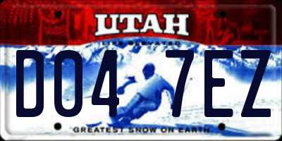 UT license plate D047EZ