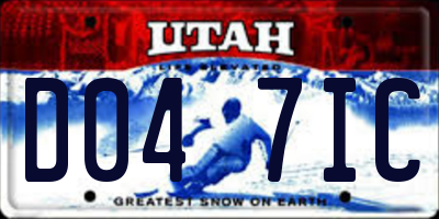 UT license plate D047IC