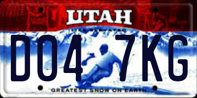 UT license plate D047KG