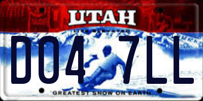 UT license plate D047LL