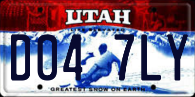 UT license plate D047LY
