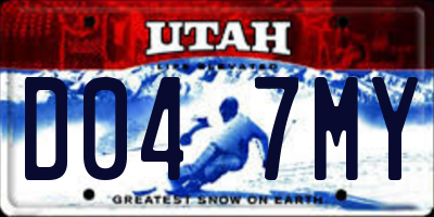 UT license plate D047MY