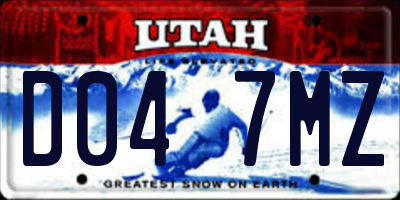 UT license plate D047MZ