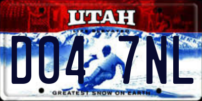 UT license plate D047NL