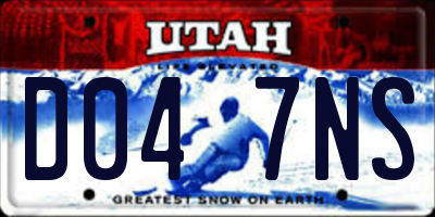 UT license plate D047NS