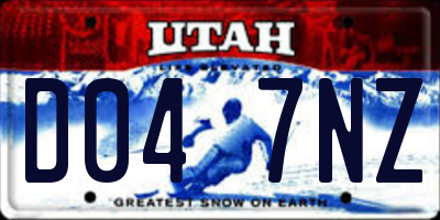 UT license plate D047NZ