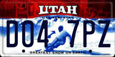 UT license plate D047PZ