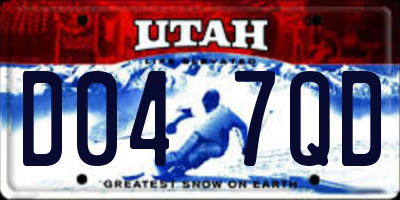 UT license plate D047QD
