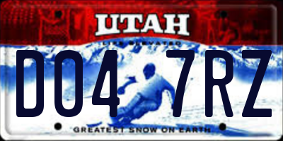 UT license plate D047RZ