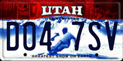 UT license plate D047SV