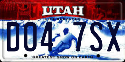 UT license plate D047SX