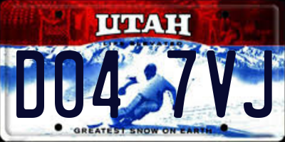 UT license plate D047VJ