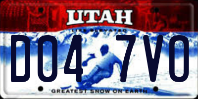 UT license plate D047VO