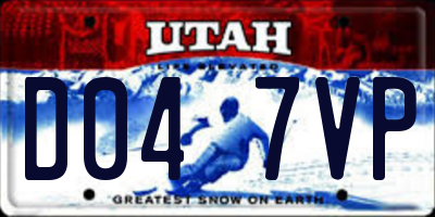UT license plate D047VP