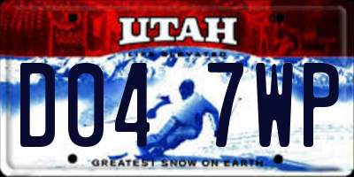 UT license plate D047WP