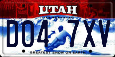 UT license plate D047XV