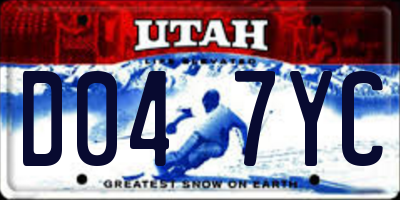 UT license plate D047YC
