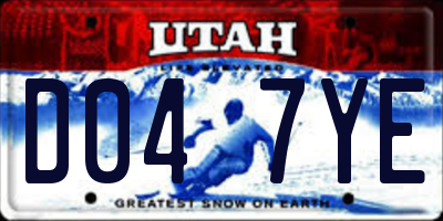 UT license plate D047YE