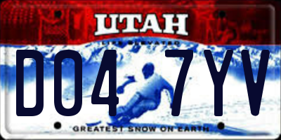 UT license plate D047YV
