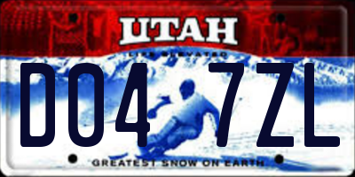 UT license plate D047ZL