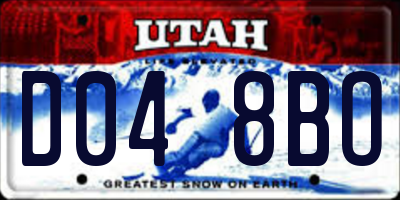 UT license plate D048BO