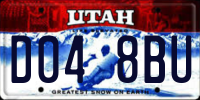UT license plate D048BU