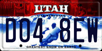 UT license plate D048EW