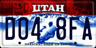 UT license plate D048FA