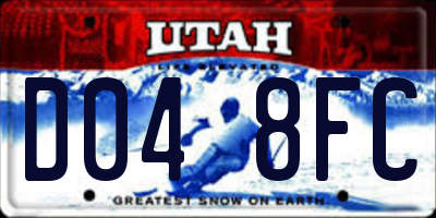 UT license plate D048FC