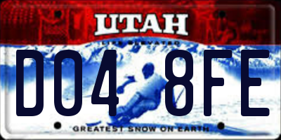 UT license plate D048FE