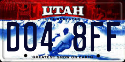 UT license plate D048FF