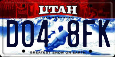 UT license plate D048FK