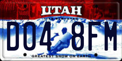 UT license plate D048FM