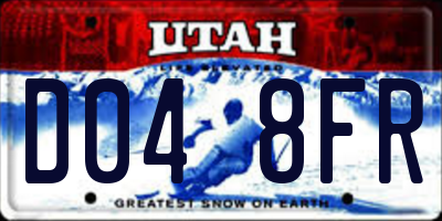 UT license plate D048FR