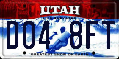 UT license plate D048FT