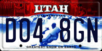 UT license plate D048GN